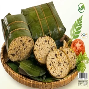 Chả nấm chay gói lá chuối